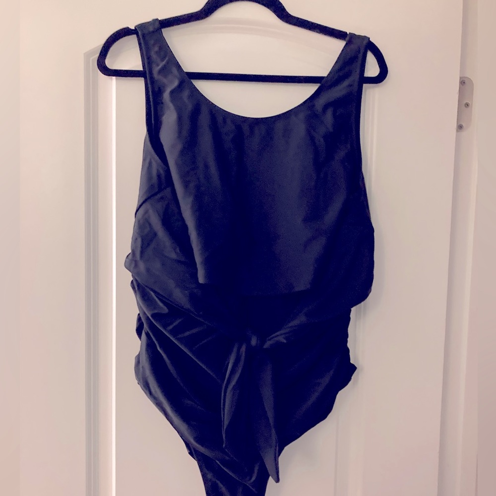 Latched Mama tie back one piece swimsuit 1X